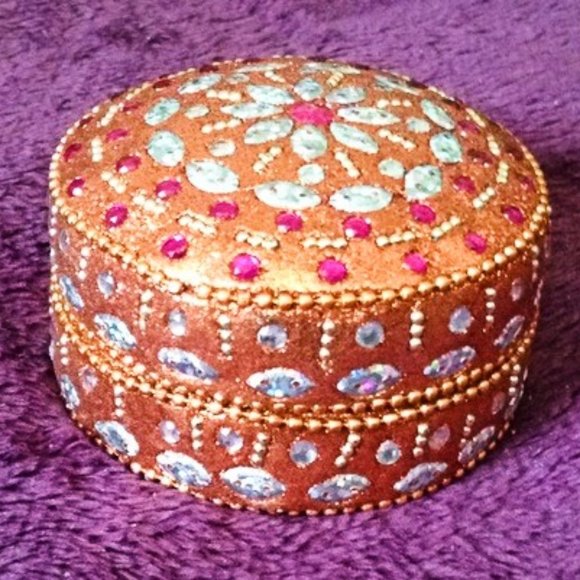 India Jeweled  jewelry box - Picture 4 of 6